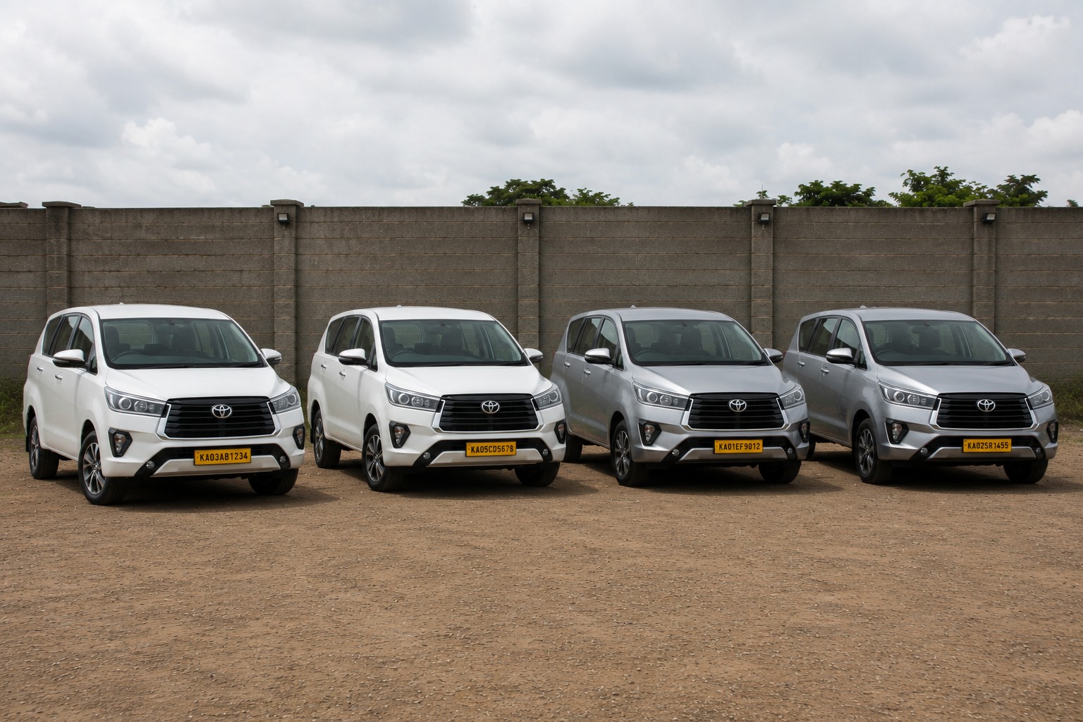 White Toyota Innova Crysta premium luxury cab for Bangalore to Chennai one way taxi